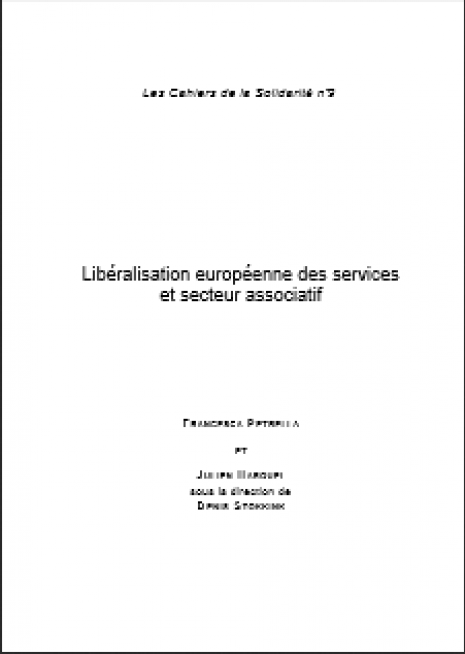 image couverture Libéralisation européenne des services et secteur associatif